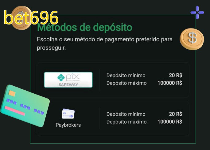 O cassino bet696bet oferece uma grande variedade de métodos de pagamento